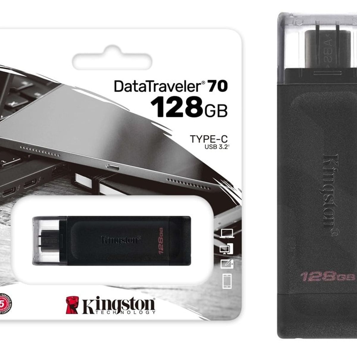 KINGSTON - Memoria Usb Tipo C 128gb Kingston Flash Datatraveler Usb 3.2