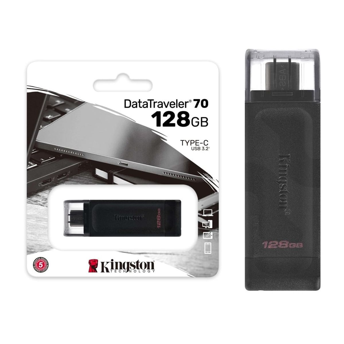 KINGSTON - Memoria Usb Tipo C 128gb Kingston Flash Datatraveler Usb 3.2