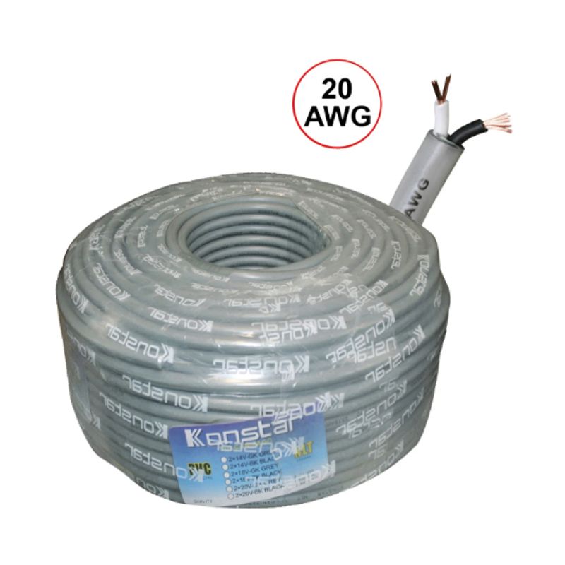 KONSTAR - Cable Vulcanizado NLT Bipolar 20AWG K2X20V KONSTAR x metro