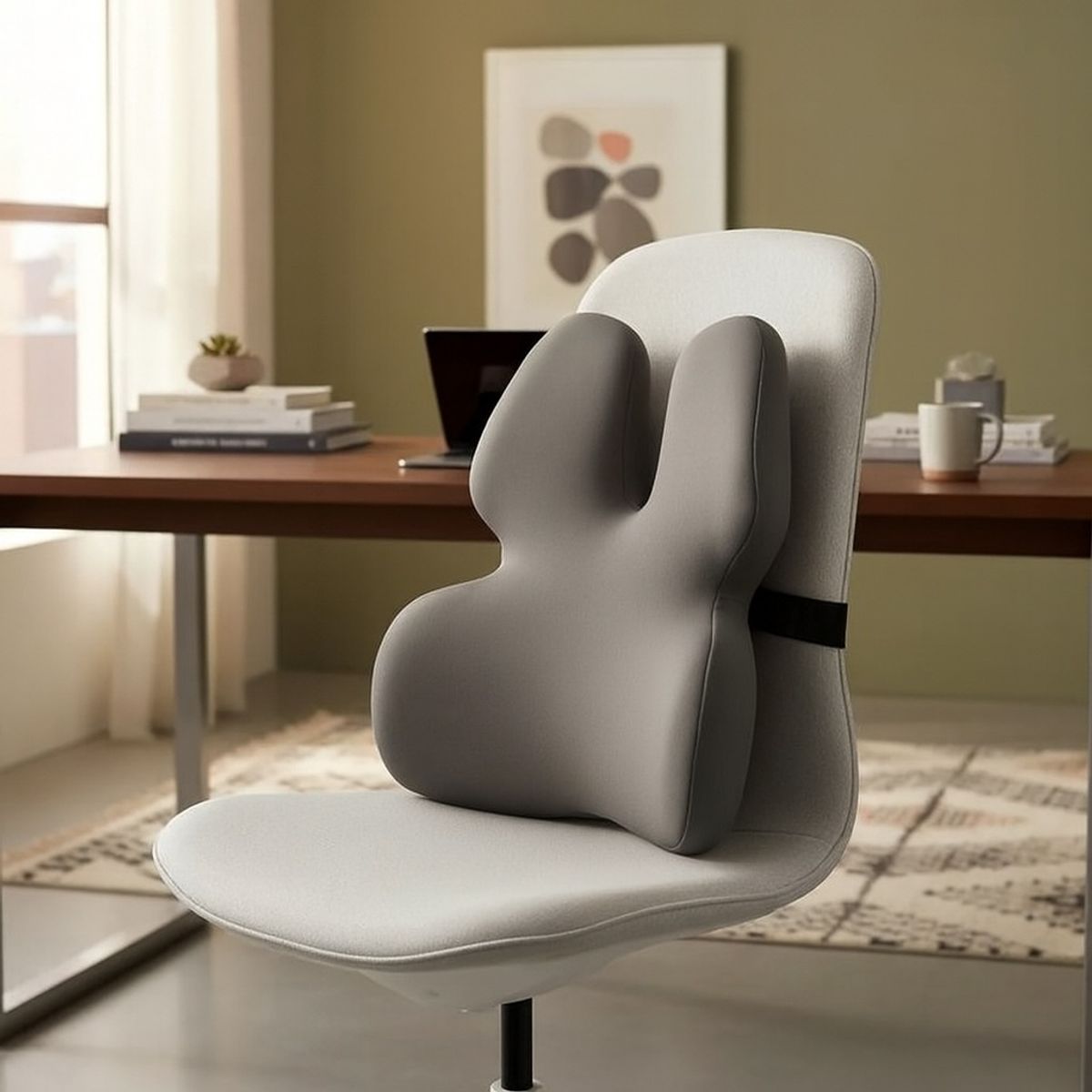 JPSYSTEMS - Cojin Ortopédico Lumbar espalda de espuma viscoelástica con funda lavable BC-066