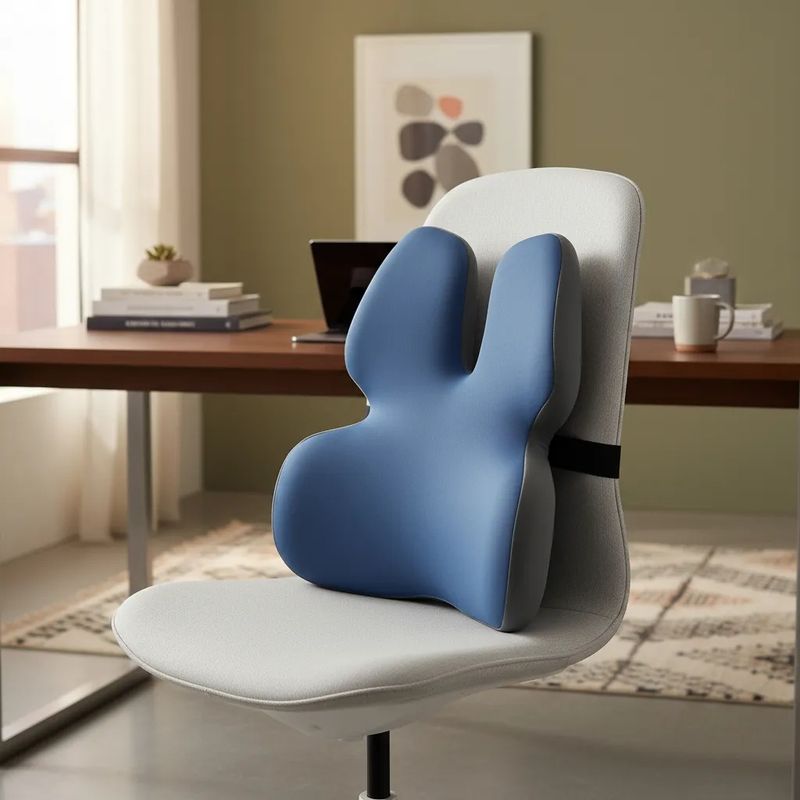 JPSYSTEMS - Cojin Ortopédico Lumbar espalda de espuma viscoelástica con funda velboa BC-066