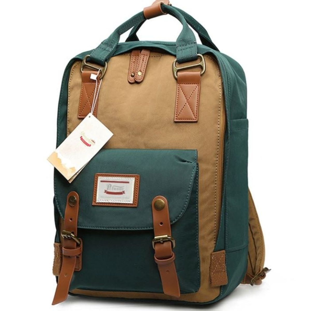 GENERICO - Mochila para laptop 14 pulgadas, Verde - marrón