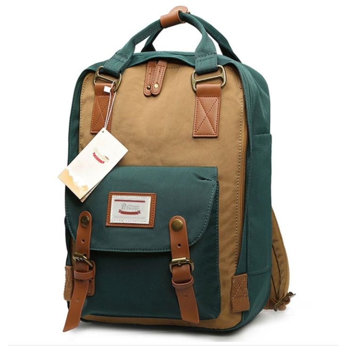 GENERICO - Mochila para laptop 14 pulgadas, Verde - marrón