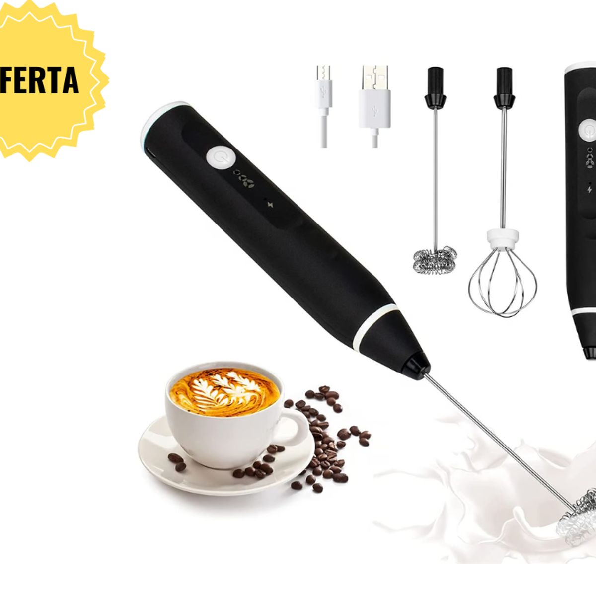 GENERICO - Batidora de leche eléctrica inalámbrica