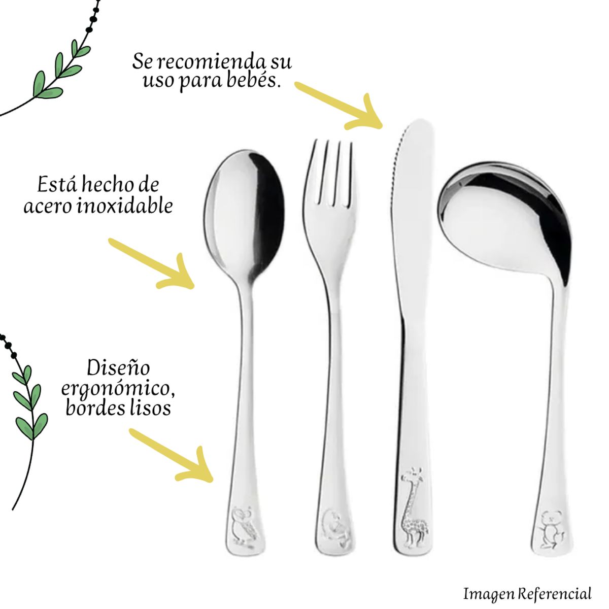 FACUSA - Set de Cubiertos Bebe Facusa  X04 Pzas