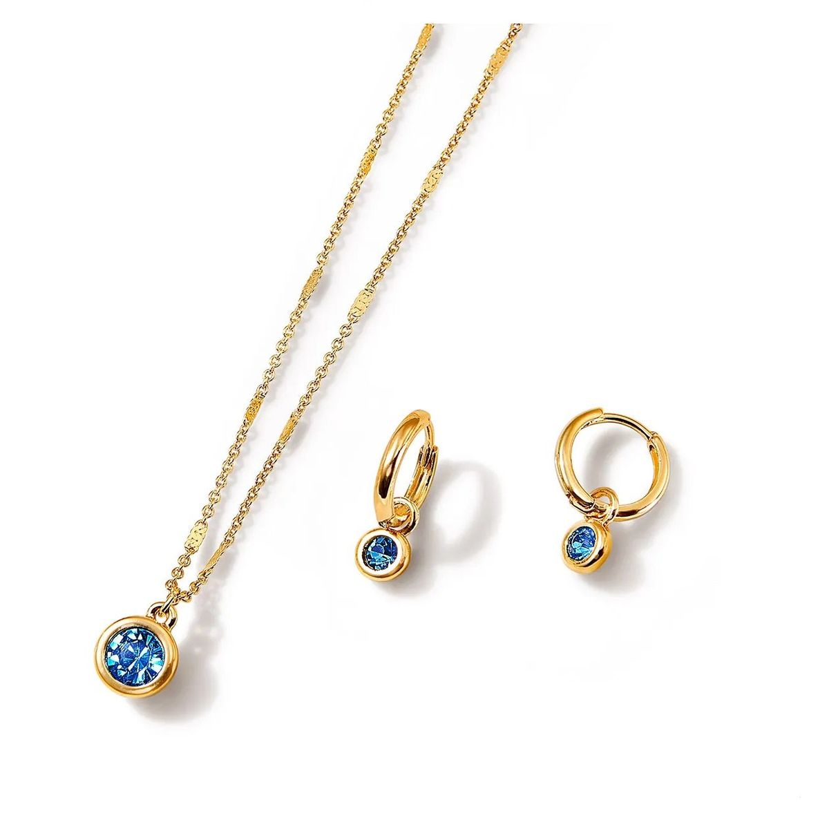 ESIKA - Set Collar + Aretes Alejandrita Junio Baño de Oro 24k y Cristales