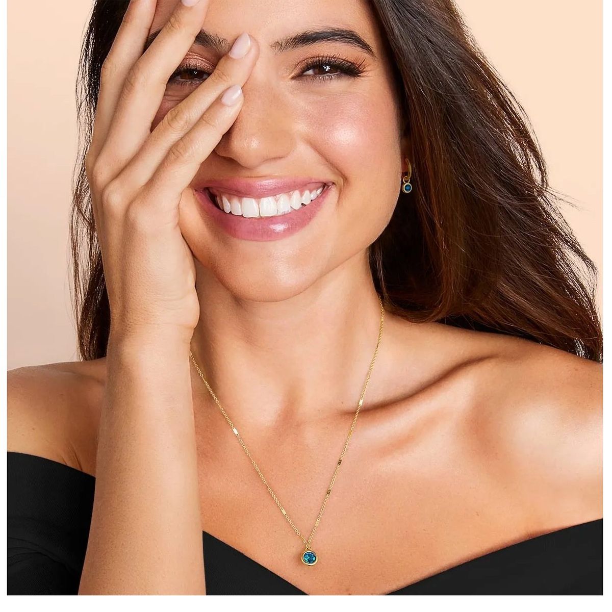 ESIKA - Set Collar + Aretes Alejandrita Junio Baño de Oro 24k y Cristales