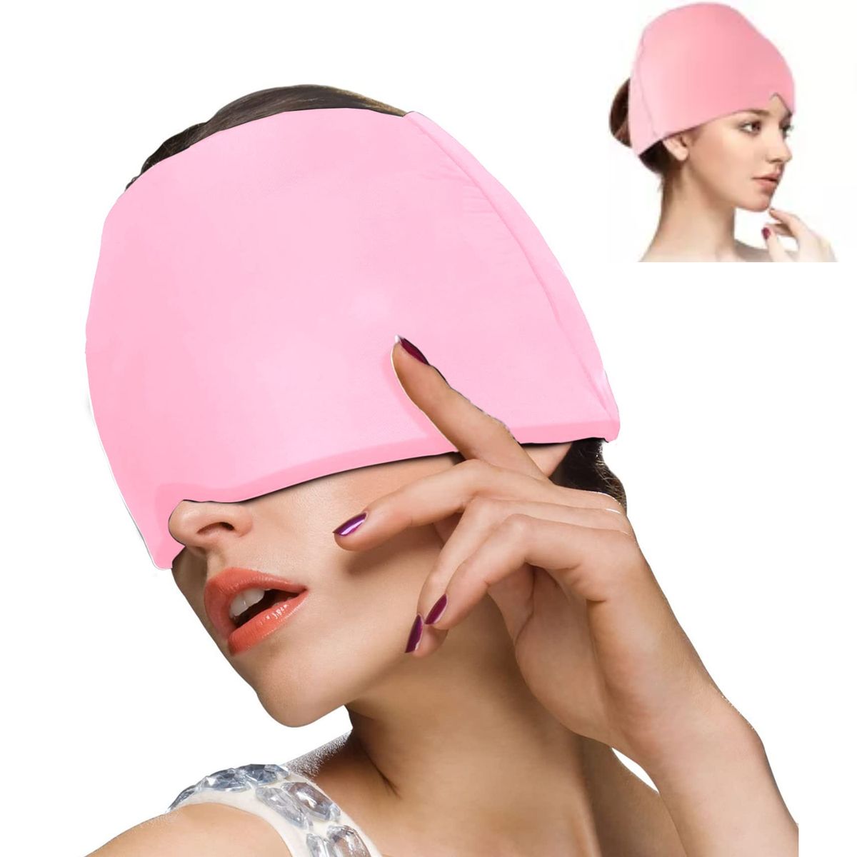 GENERICO - Gorro De Gel Anti Migraña - Rosado