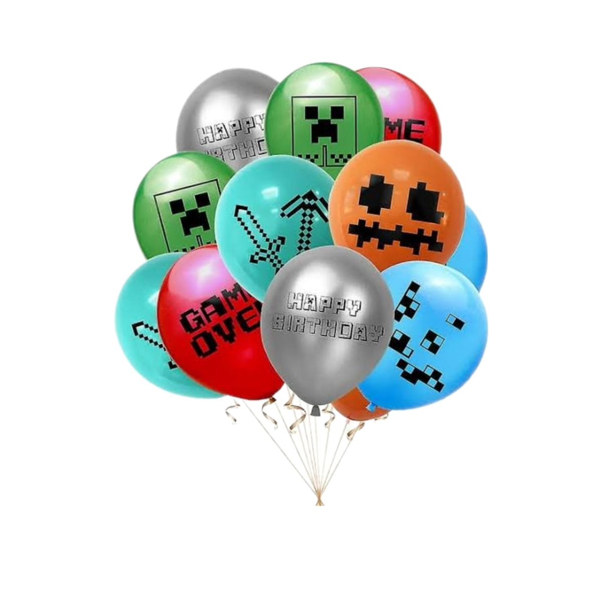 GENERICO - Set Globos y Banderin Minecraft