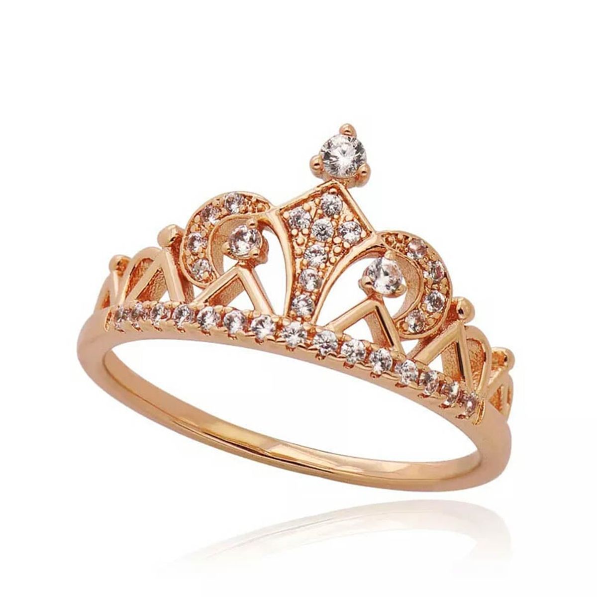 LA TIENDA 88 JOYAS Y ACCESORIOS - La Tienda 88 - Anillo Corona de Princesa Mujer Bañado Oro 18k - Rosa