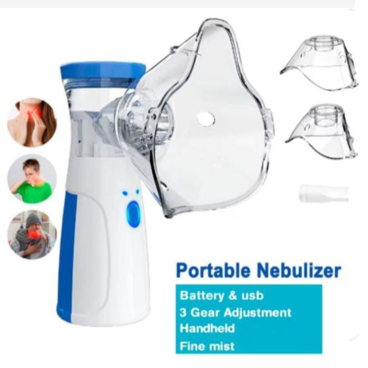 GENERICO - Nebulizador portátil de malla inhalador médico para asma