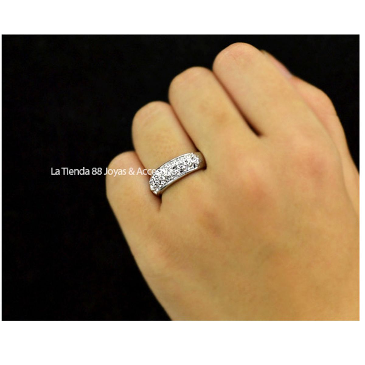 LA TIENDA 88 JOYAS Y ACCESORIOS - La Tienda 88 - Anillo De Compromiso Mujer Bañado Oro de 18k - Blanco