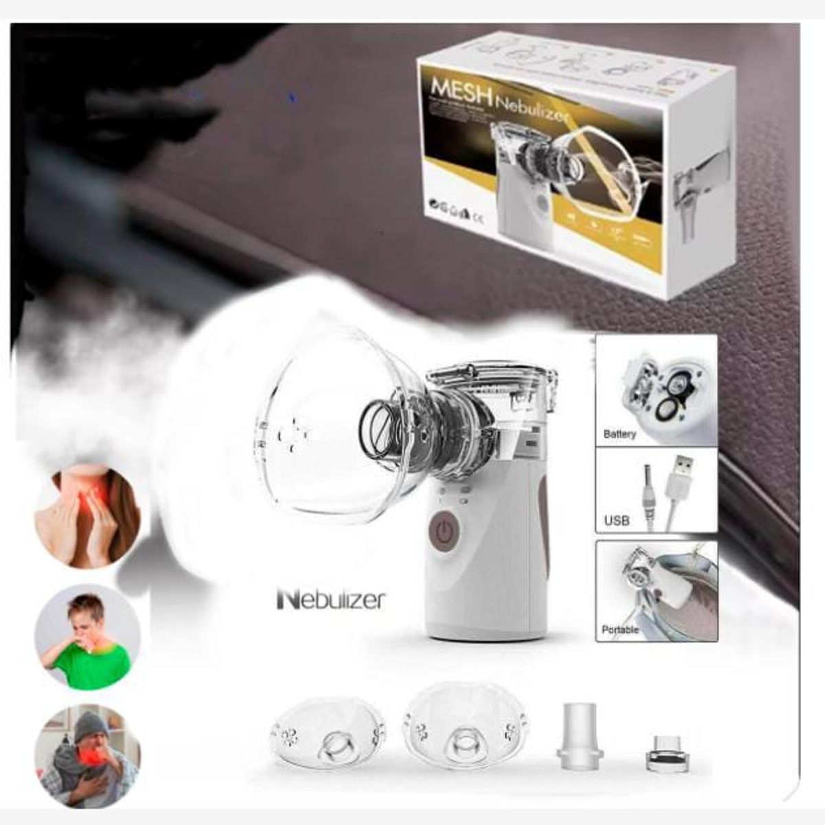 GENERICO - Mini nebulizador de inhalación silencioso portátil para niños
