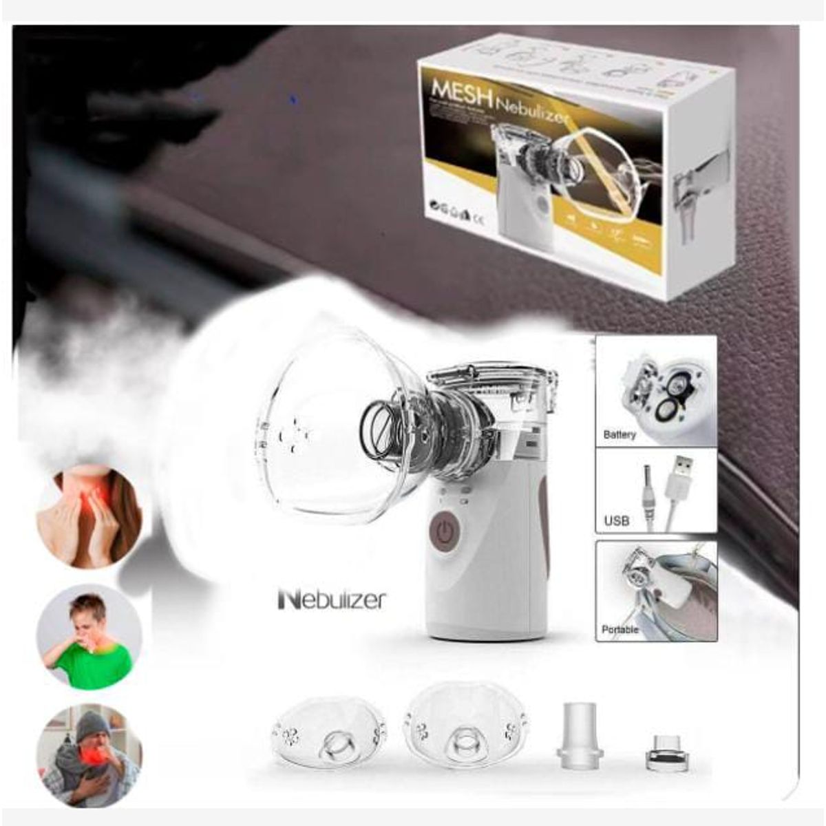 GENERICO - Mini nebulizador de inhalación silencioso portátil para niños