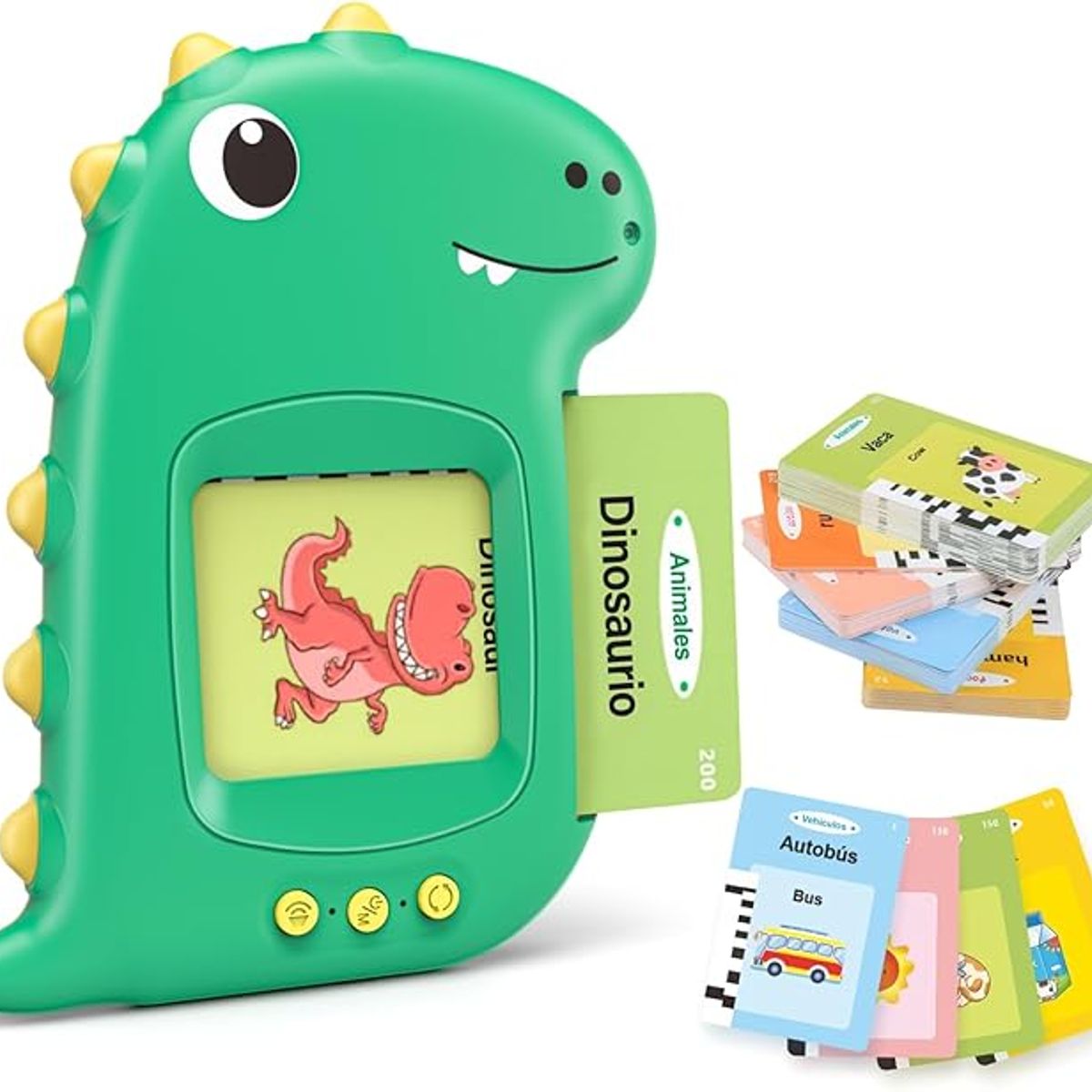 GENERICO - Lector De Tarjetas Ingles-Español y Sonido Modelo Dinosaurio