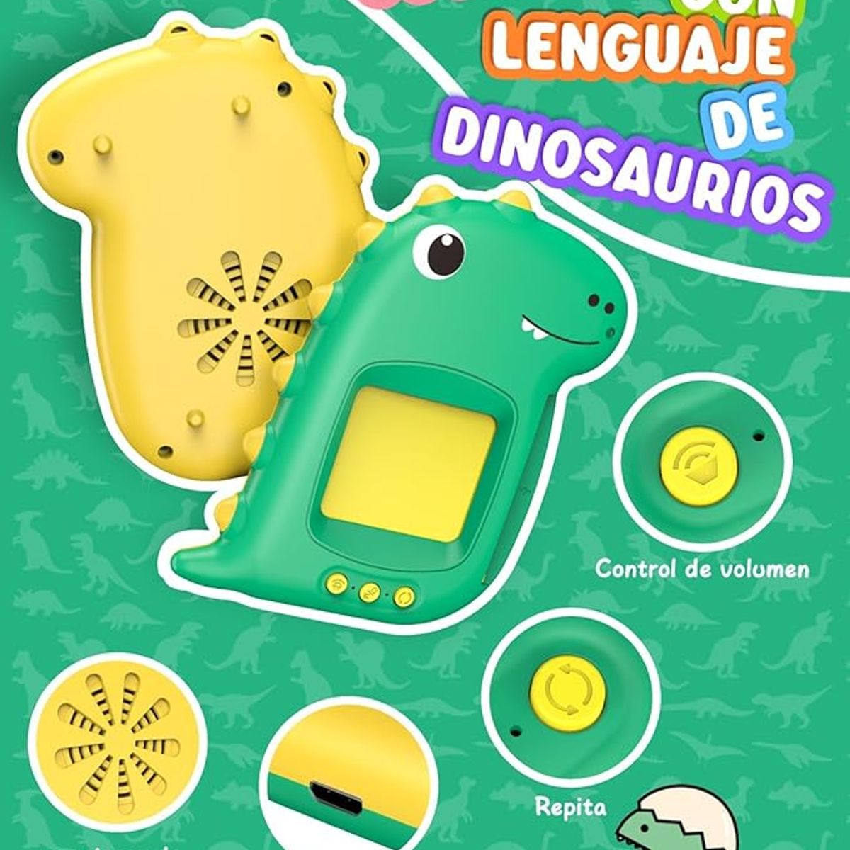 GENERICO - Lector De Tarjetas Ingles-Español y Sonido Modelo Dinosaurio