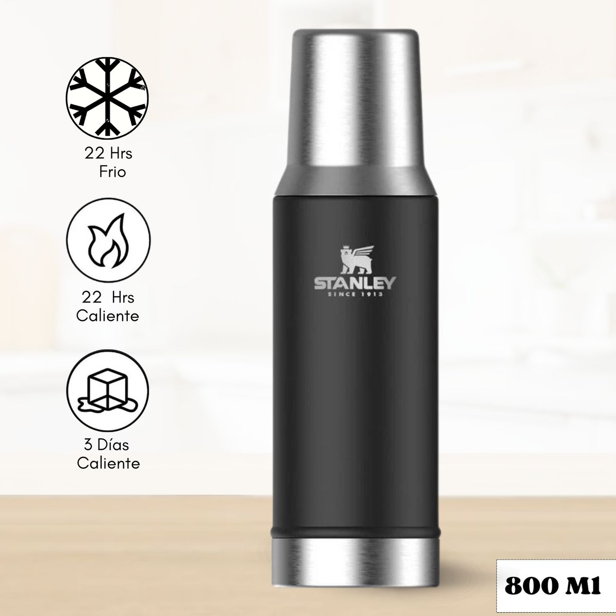 STANLEY - Termo de Bebida Mate System Negro Stanley 800 Ml