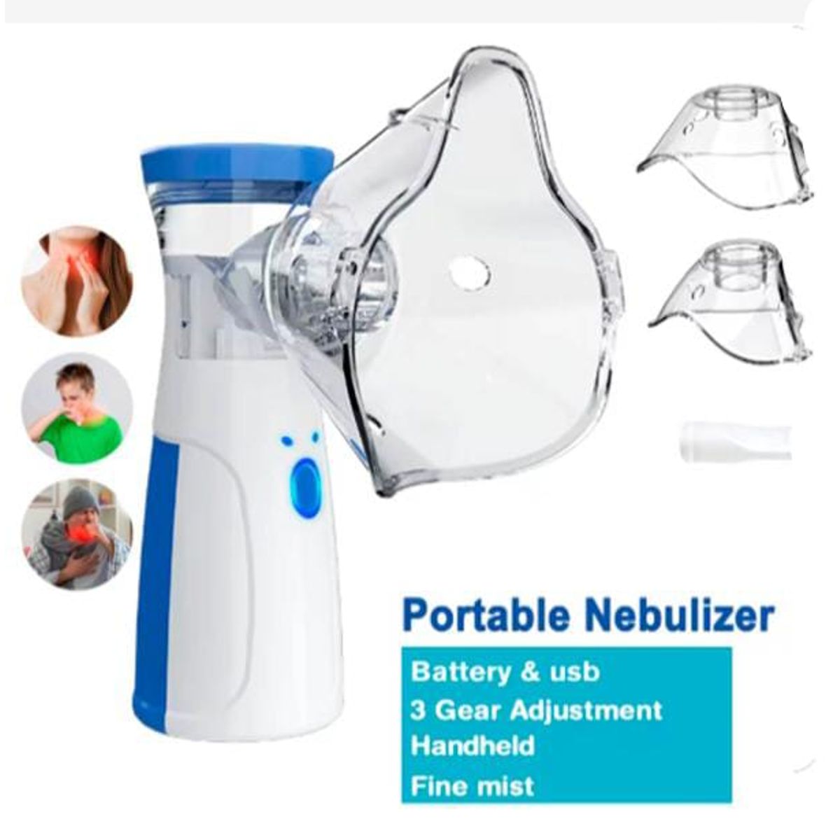 GENERICO - Nebulizador portátil de malla inhalador médico para asma