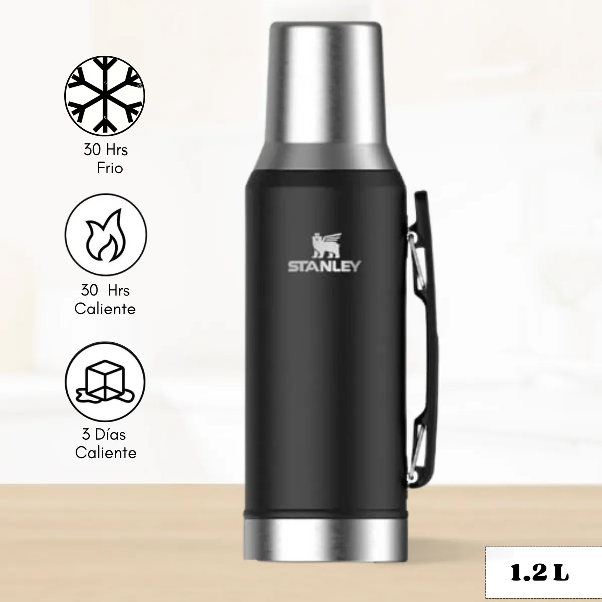 STANLEY - Termo de Bebida Mate System Negro Stanley 1.2 L