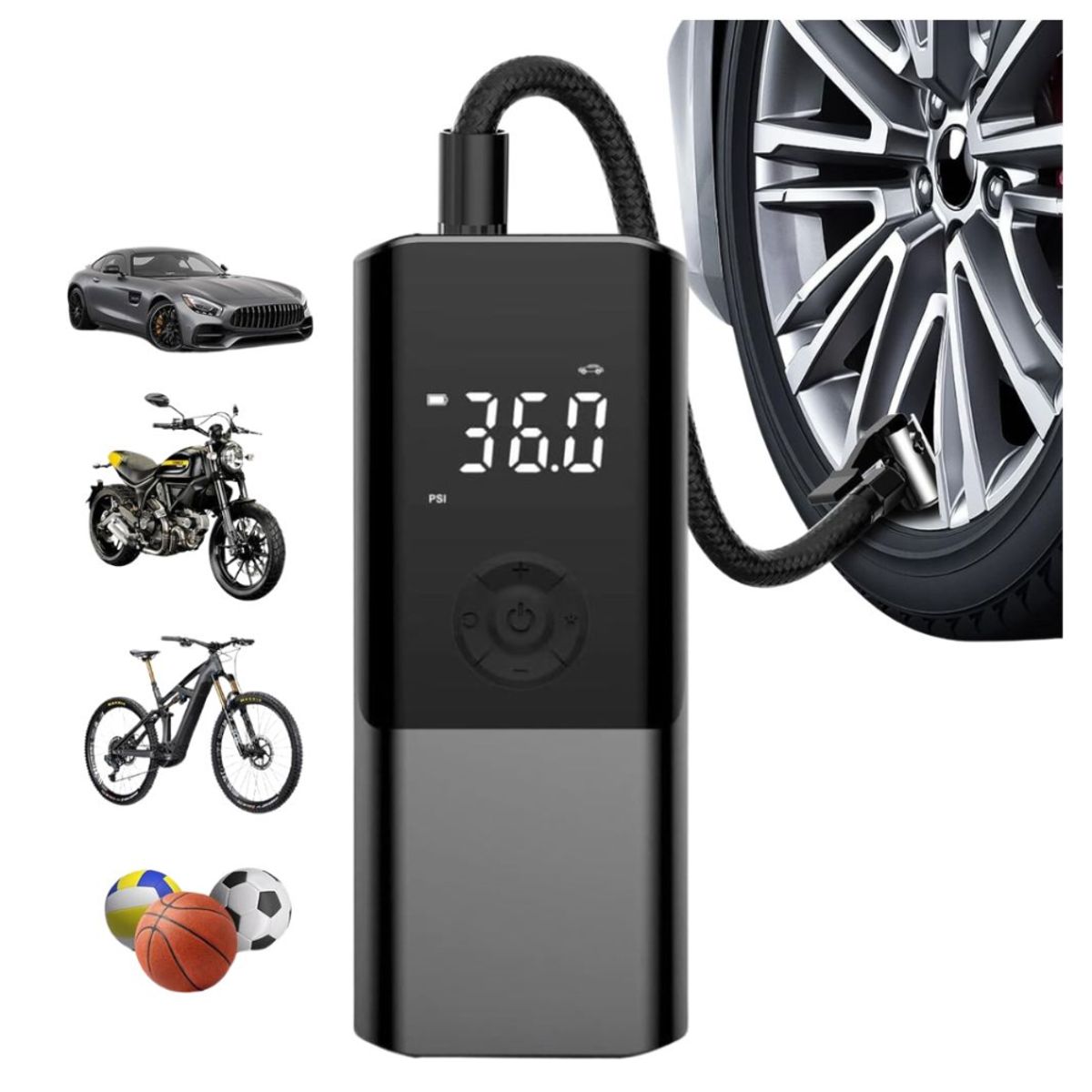 GENERICO - Compresor De Aire Inflador Portátil De Llantas Auto Moto 60W