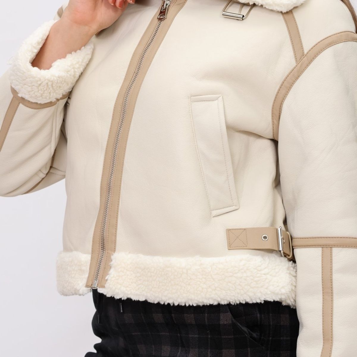 GENERICO - Casaca Casual Cazadora Mujer - Crema