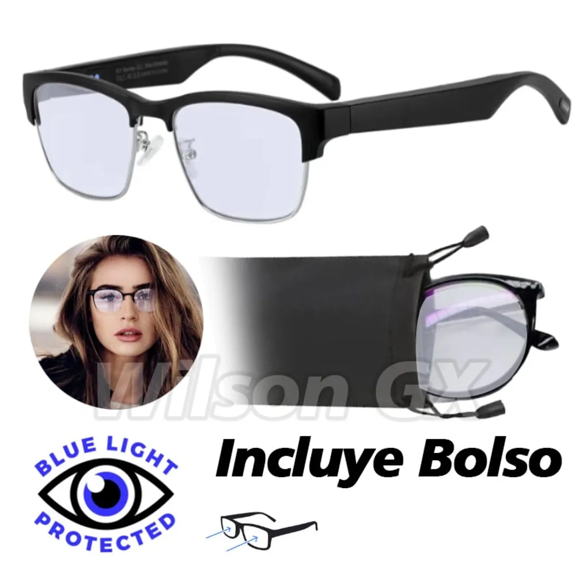 GENERICO - Lentes Protección Filtro Azul Unisex Clásicos Anti Blue + Funda