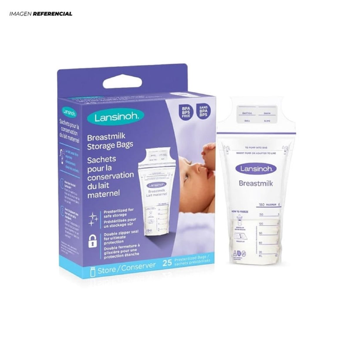 GENERICO - Bolsas de Almacenamiento de Leche Materna 25 Unidades