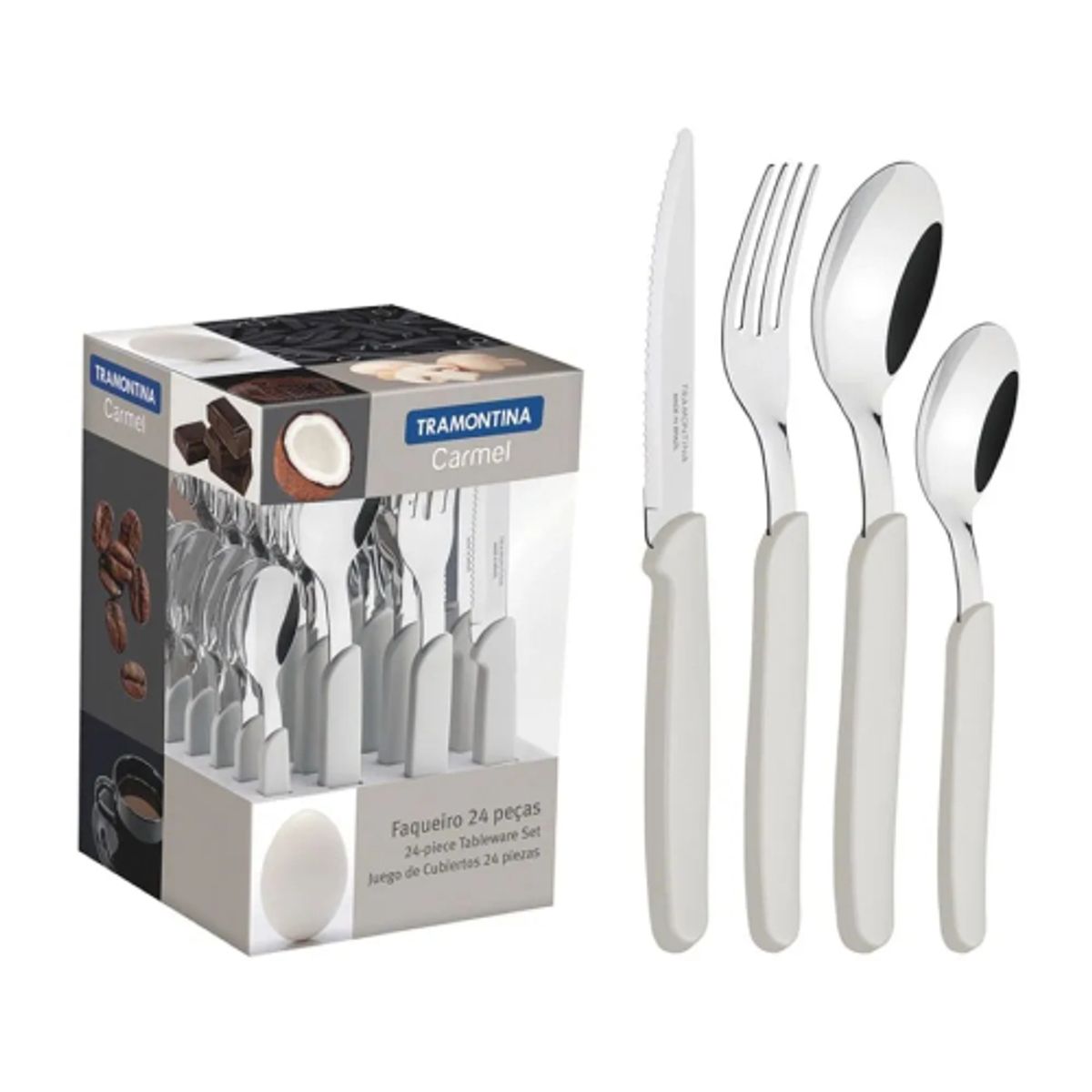 TRAMONTINA - Jgo De Cubiertos X24 Carmel MBlanco - Tramontina