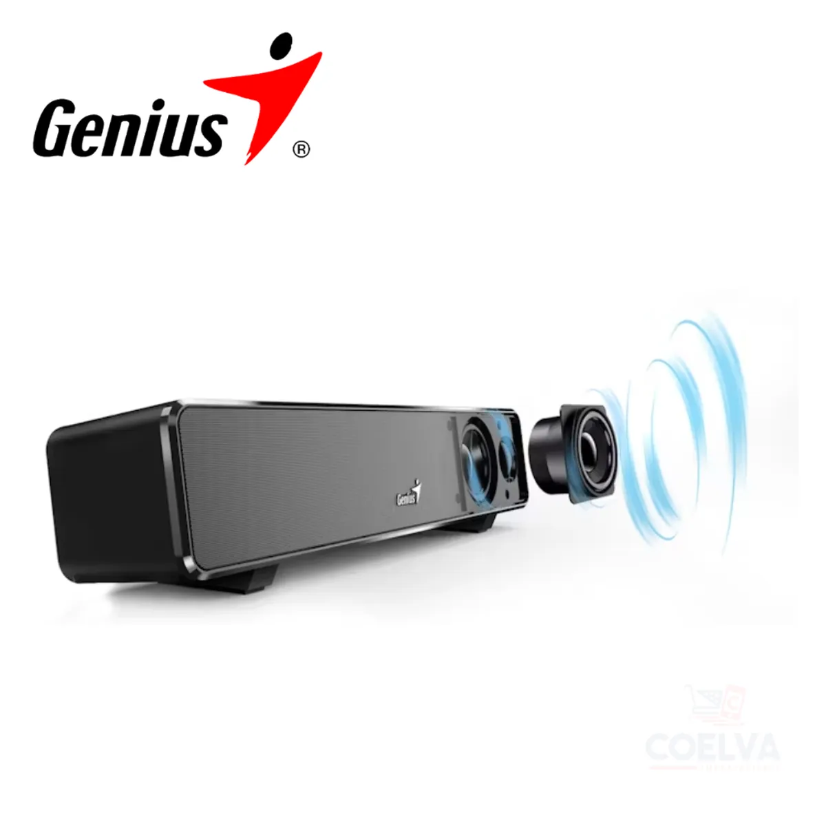 GENIUS - Barra de Sonido Genius USB Soundbar 100 Mini Negro 6W Surround Sound