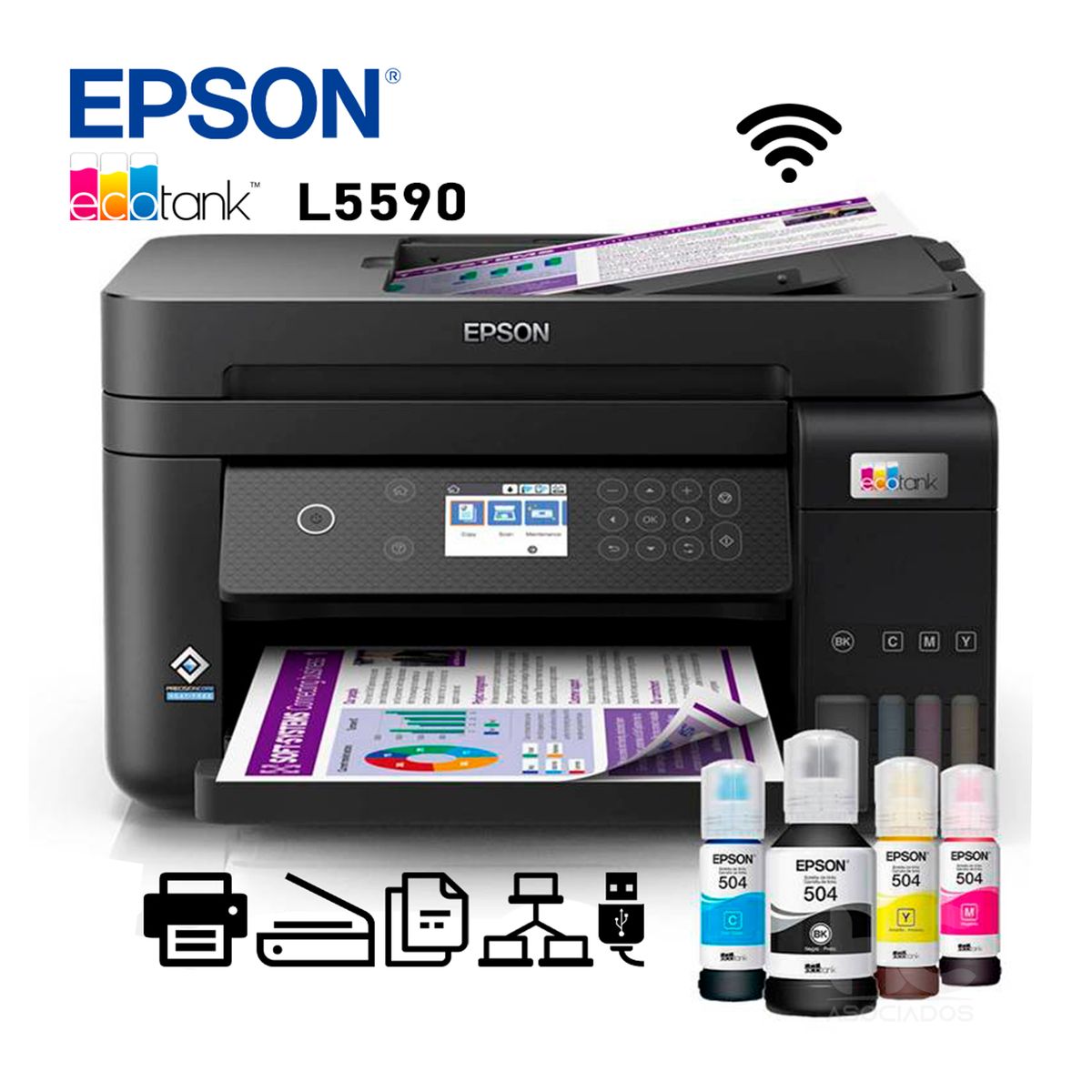EPSON - Impresora Multifuncional Epson EcoTank L5590 ADF Wifi Ethernet