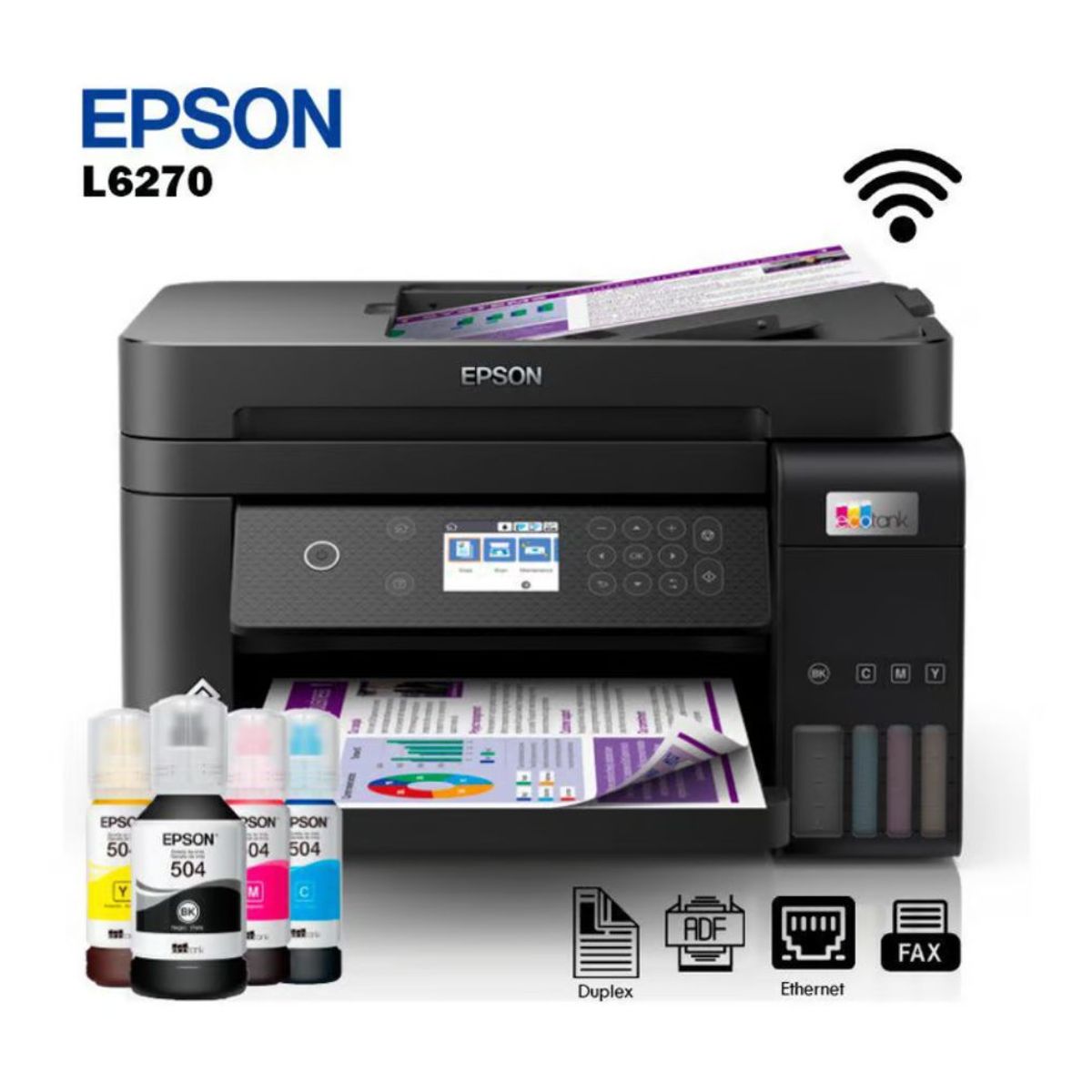 EPSON - Impresora Epson Ecotank L6270 Multifuncional Duplex Wifi ADF Red