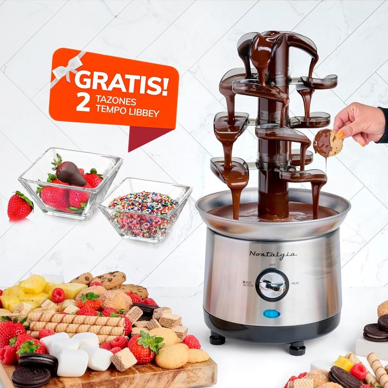 NOSTALGIA - Fuente de Chocolate con 2 Tazones Tempo 11 cm.