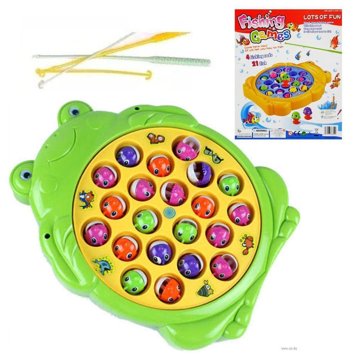 GENERICO - JUEGO DE PESCA GIRATORIO MUSICAL 21 PECES DIDACTICO NIÑOS