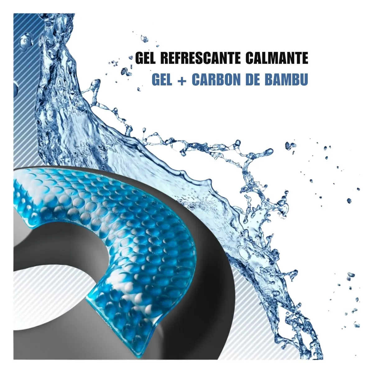 DAUER - Cojín Ortopédico Dauer Diseño Dona Carbón de Bambú y Gel