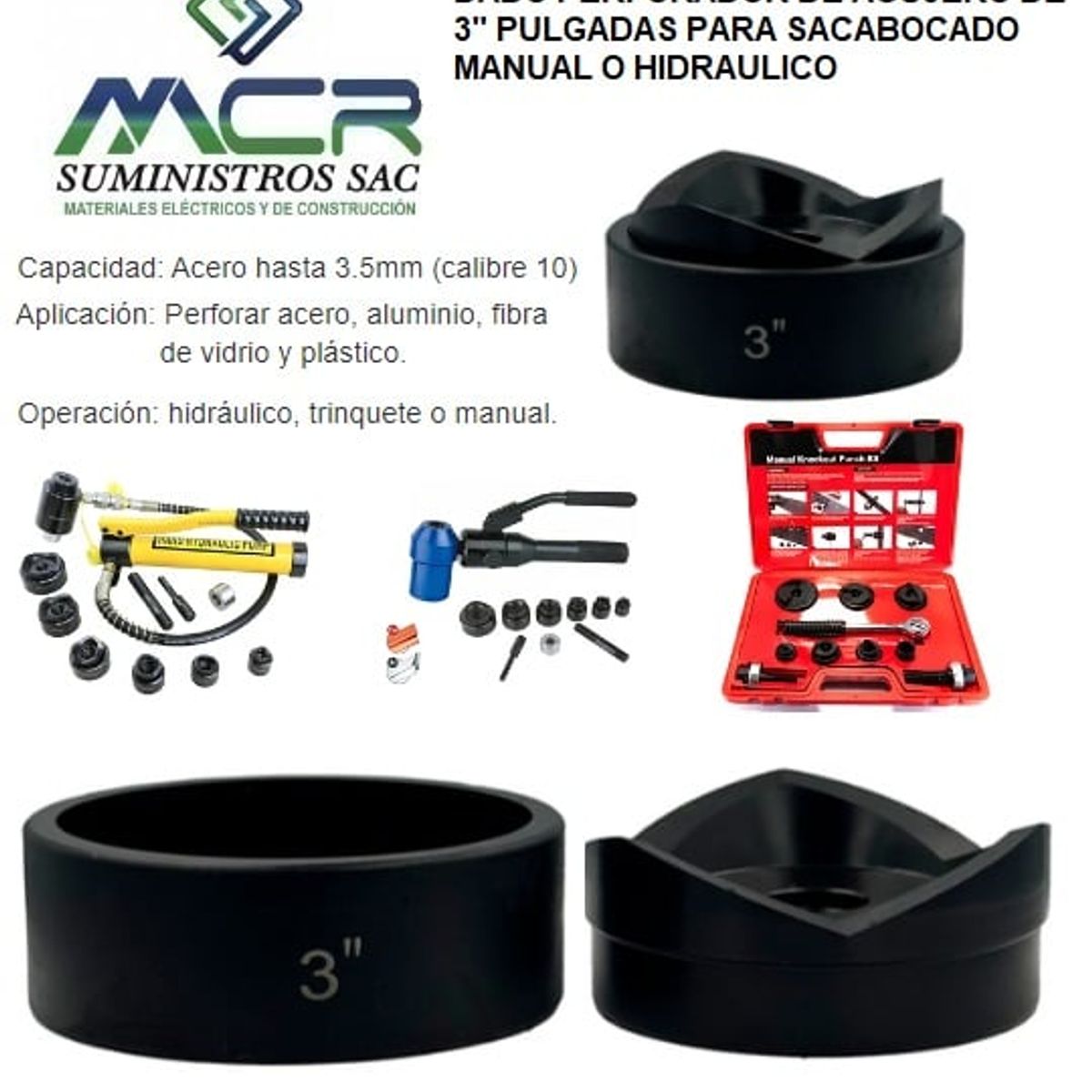 GENERICO - DADO PERFORADOR DE AGUJERO DE 3 PULGADAS PARA SACABOCADO