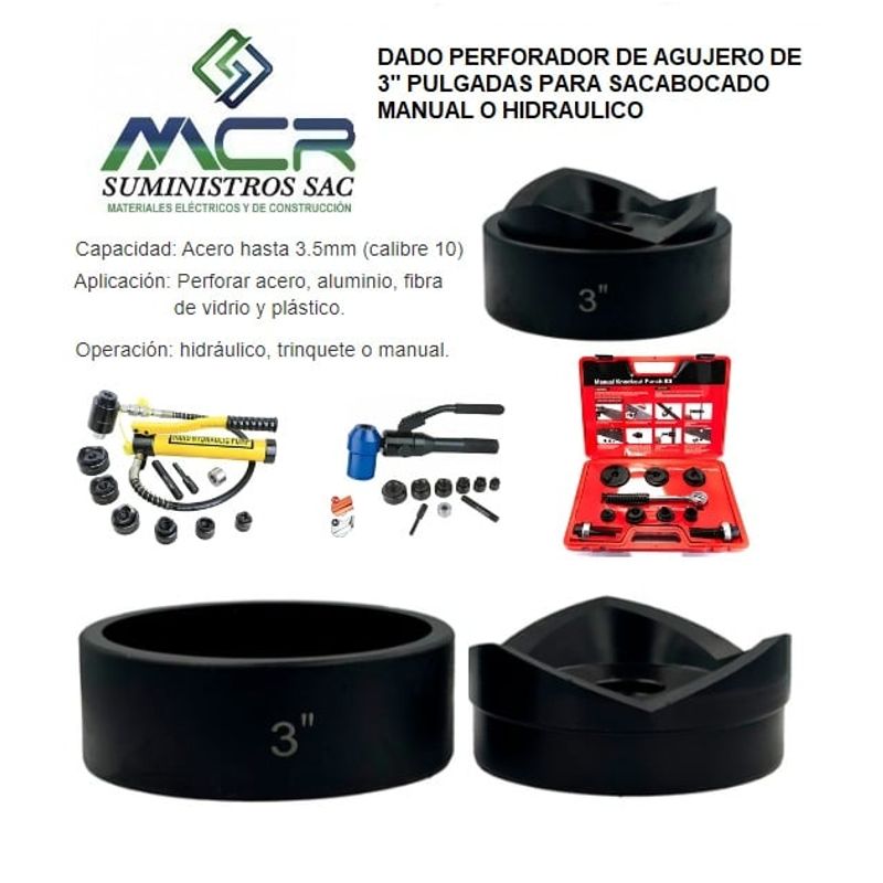 GENERICO - DADO PERFORADOR DE AGUJERO DE 3 PULGADAS PARA SACABOCADO