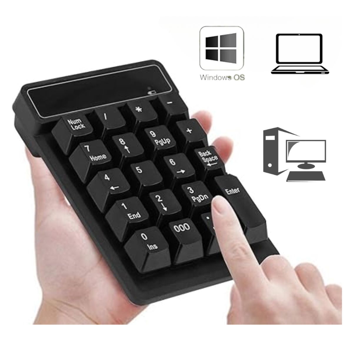 GENERICO - Teclado Numerico Inalambrico 19 teclas para Contabilidad PC Notebook