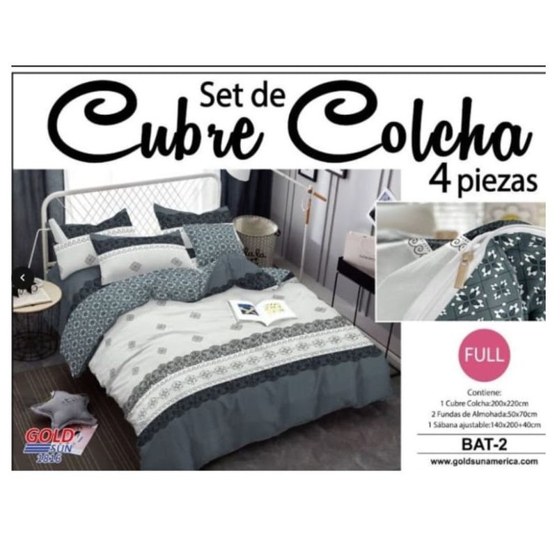 GOLDSUN - FUNDA DE PLUMÓN 100% ALGODÓN 2 PLZ