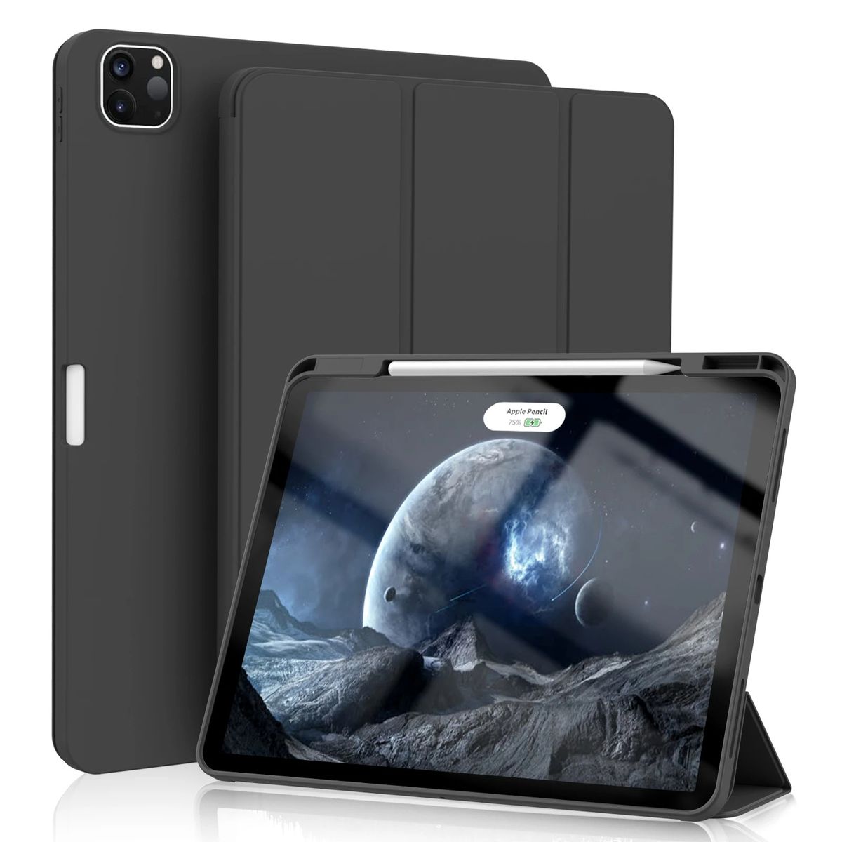 FUNDAANTIGOLPES - Funda Smart Cover con Porta Lapiz para Tablet Xiaomi Pad 6 Negro