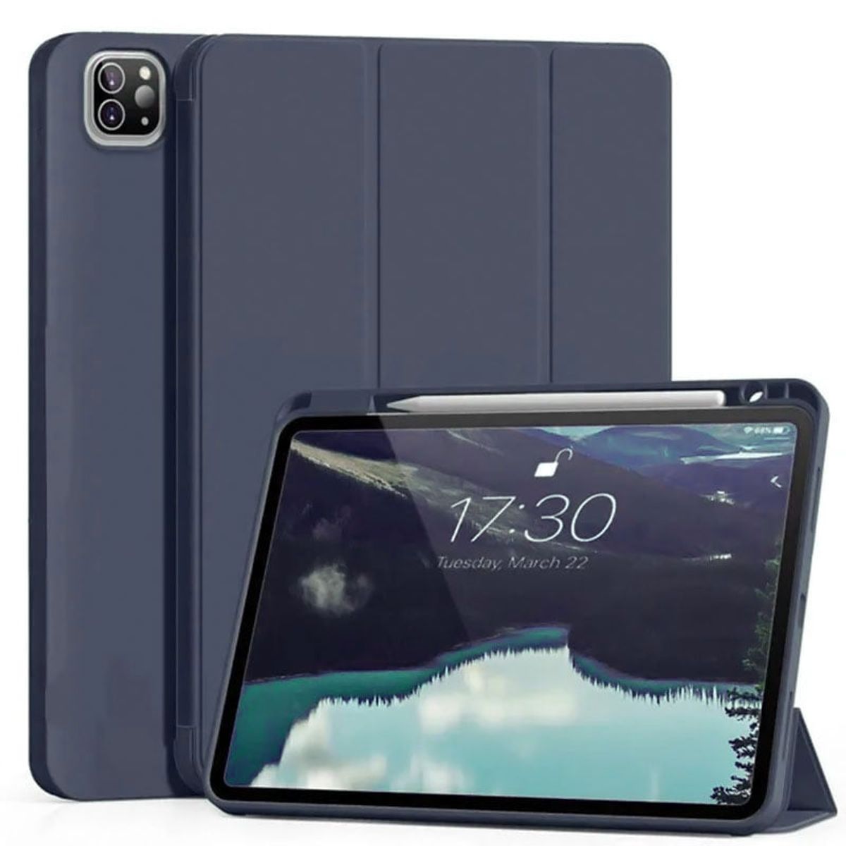FUNDAANTIGOLPES - Funda Smart Cover con Porta Lapiz para Tablet Xiaomi Pad 6 Azul