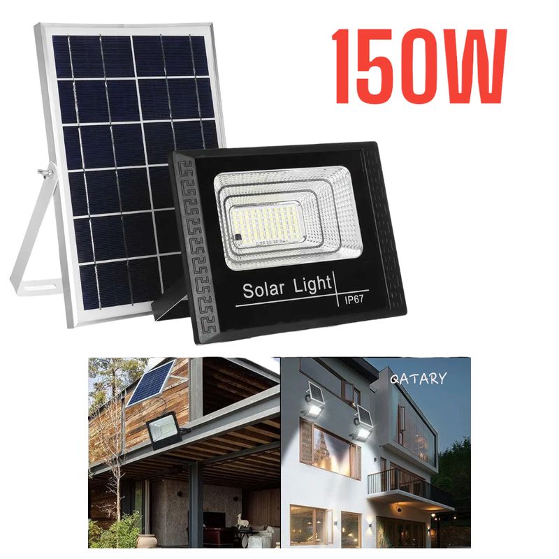 OEM - REFLECTOR LED 150W + PANEL SOLAR LUZ BLANCA + CONTROL REMOTO