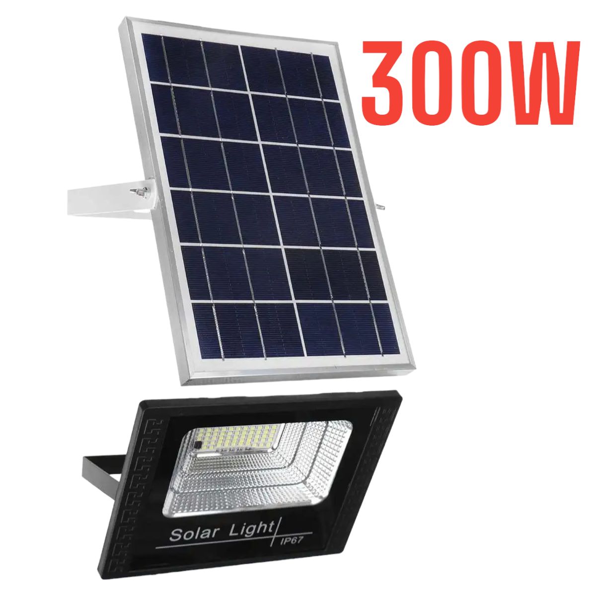 OEM - REFLECTOR LED 300W + PANEL SOLAR LUZ BLANCA + CONTROL REMOTO