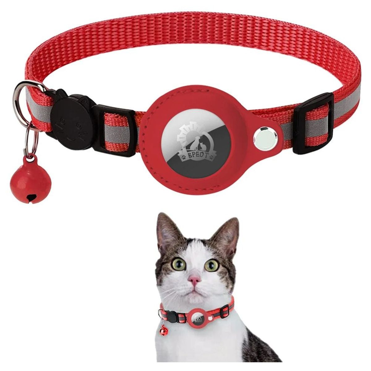 GENERICO - Collar Reflectante Nailon Para Gato Para Airtag C Cascabel