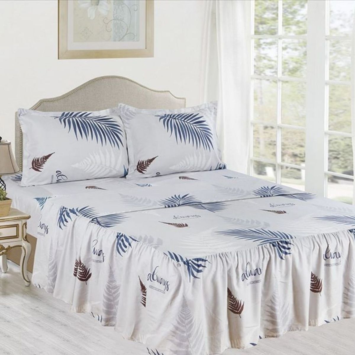 CASATEX - JUEGO DE SÁBANAS CON BLONDA CASATEX QUEEN