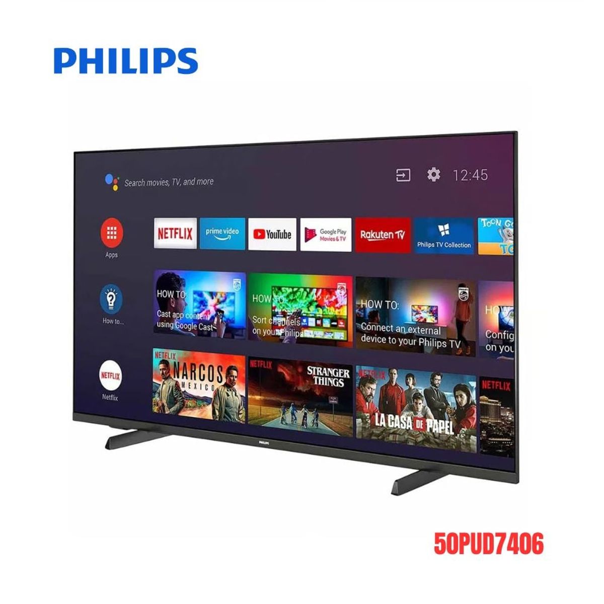 PHILIPS - Televisor PHILIPS 50 UHD 4K Smart Tv Android 50PUD7406