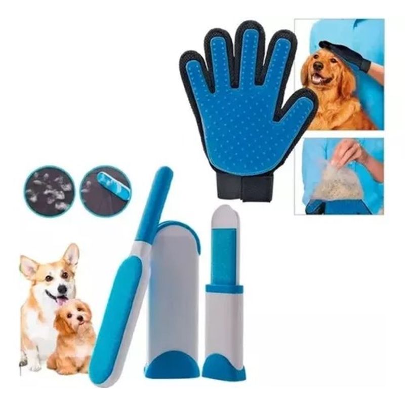 OEM - Combo Cepillo Guante Saca Pelo Pelusas De Mascotas