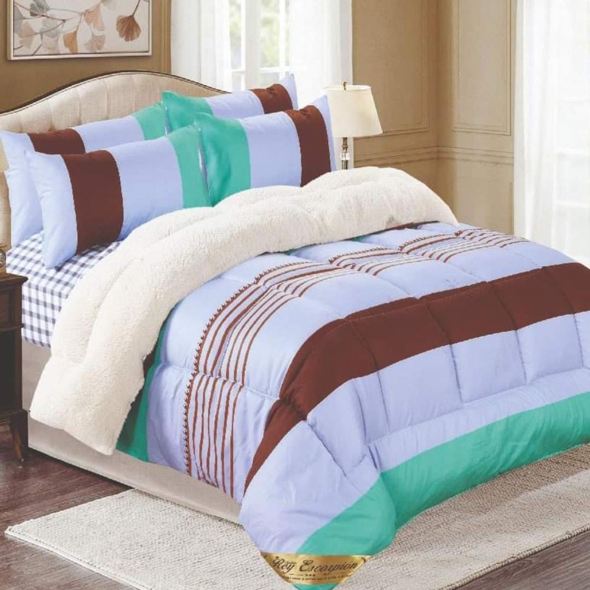 GENERICO - EDREDÓN  ALGODÓN CON CARNERO 2 PLZ