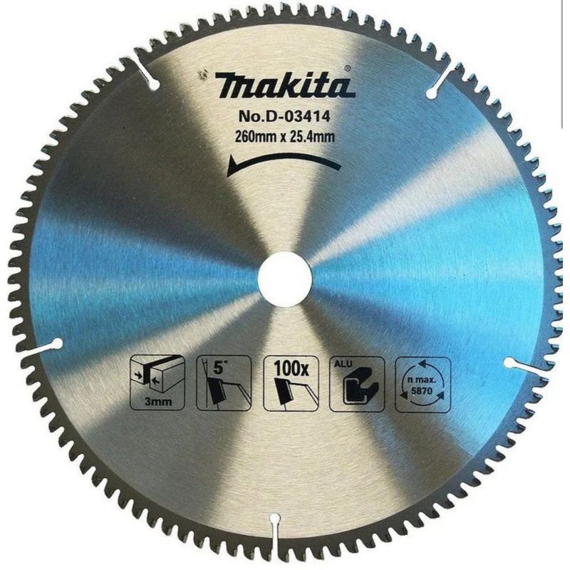 MAKITA - Disco Sierra Circular Para aluminio 10" 100 dientes Makita D-03414