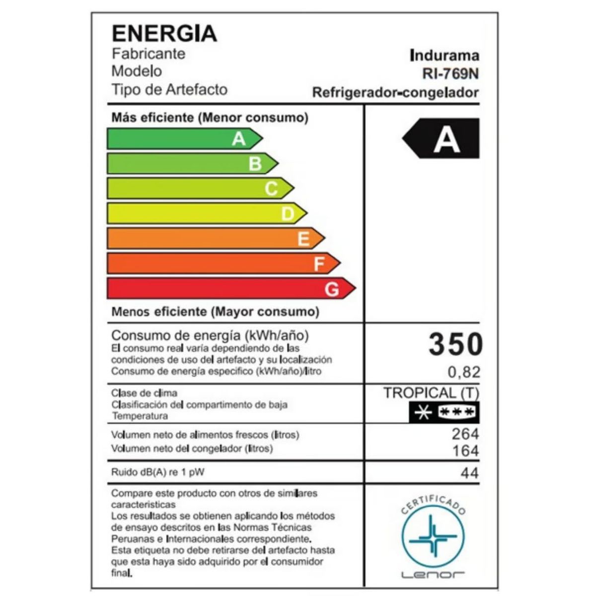 INDURAMA - Refrigeradora-Congelador Indurama RI-769N