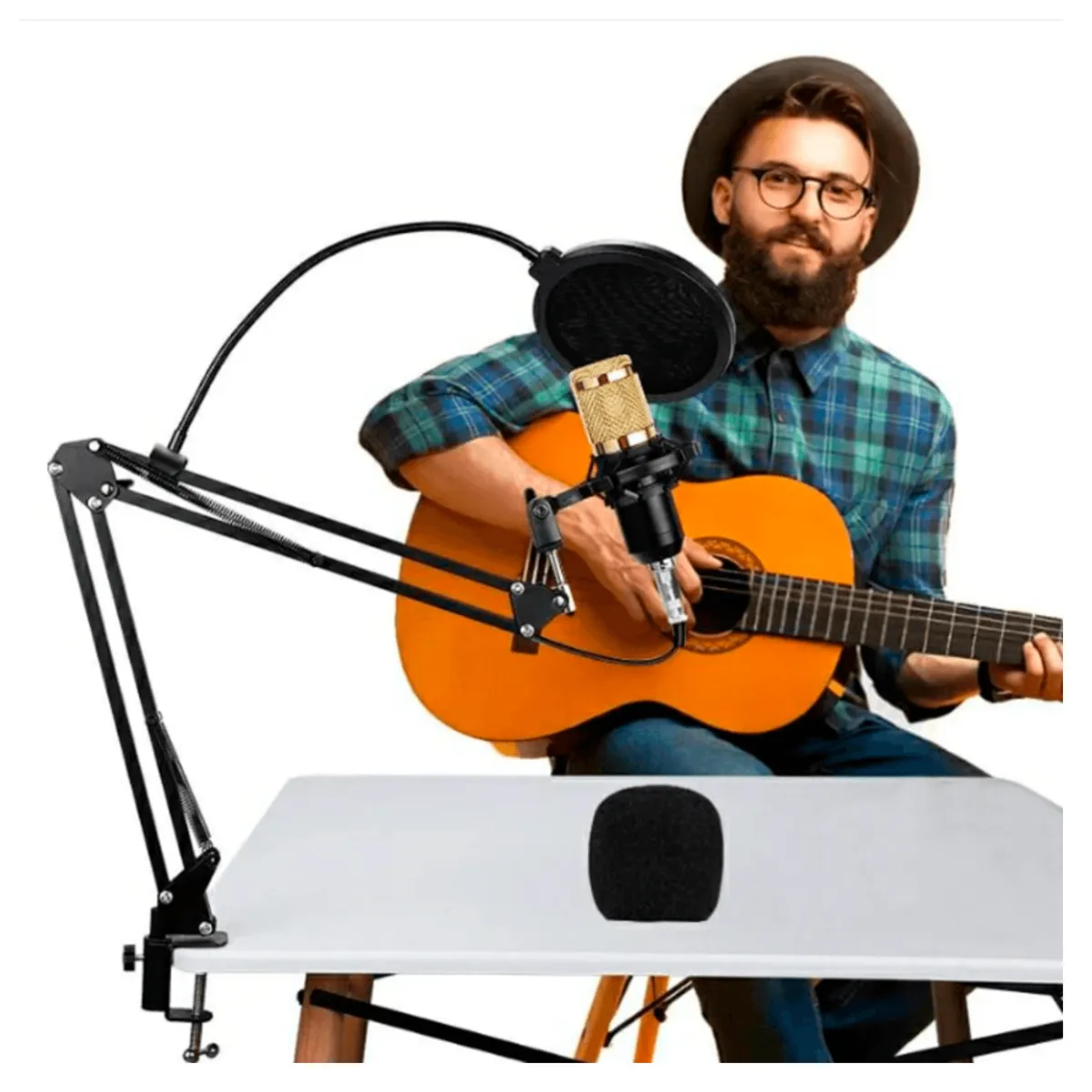 GENERICO - Kit de micrófono condensador BM-800 con filtro y Consola de Sonido